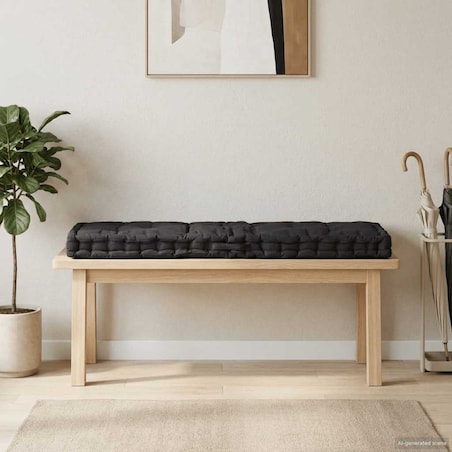 vidaXL Poduszka na podłogę lub palety, bawełna, 120x40x7 cm, czarna