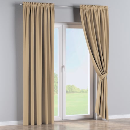 Zasłona na kanale z grzywką 1 szt. 130x260 złocisty beż