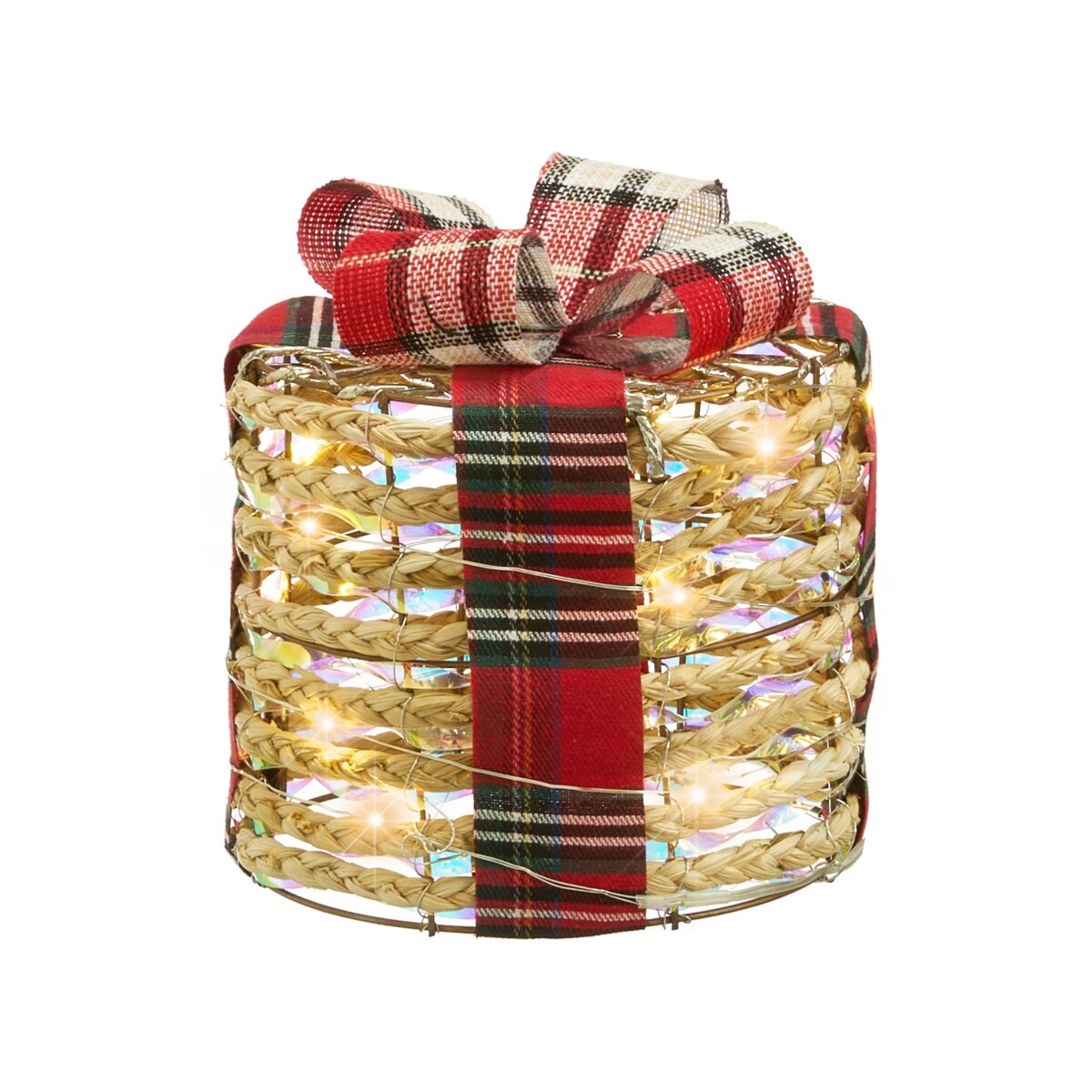 Zestaw 3 dekoracji świątecznych LED VEJLEN Prezenty świąteczne 20/25/30 cm Beżowy