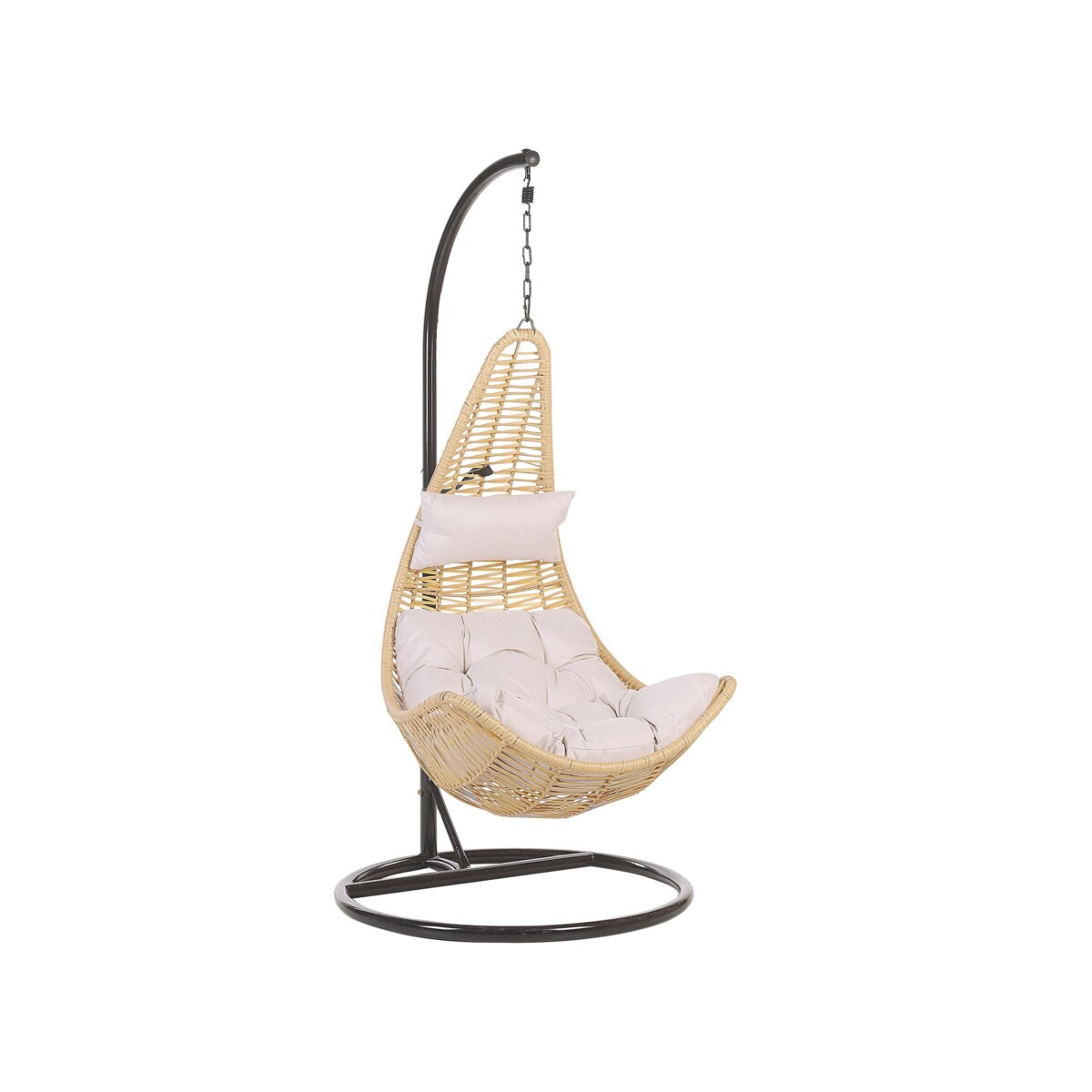 Fotel wiszący ze stojakiem z technorattanu naturalny ATRI II