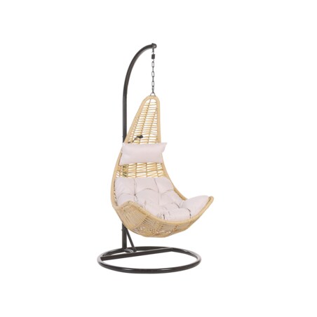 Fotel wiszący ze stojakiem z technorattanu naturalny ATRI II