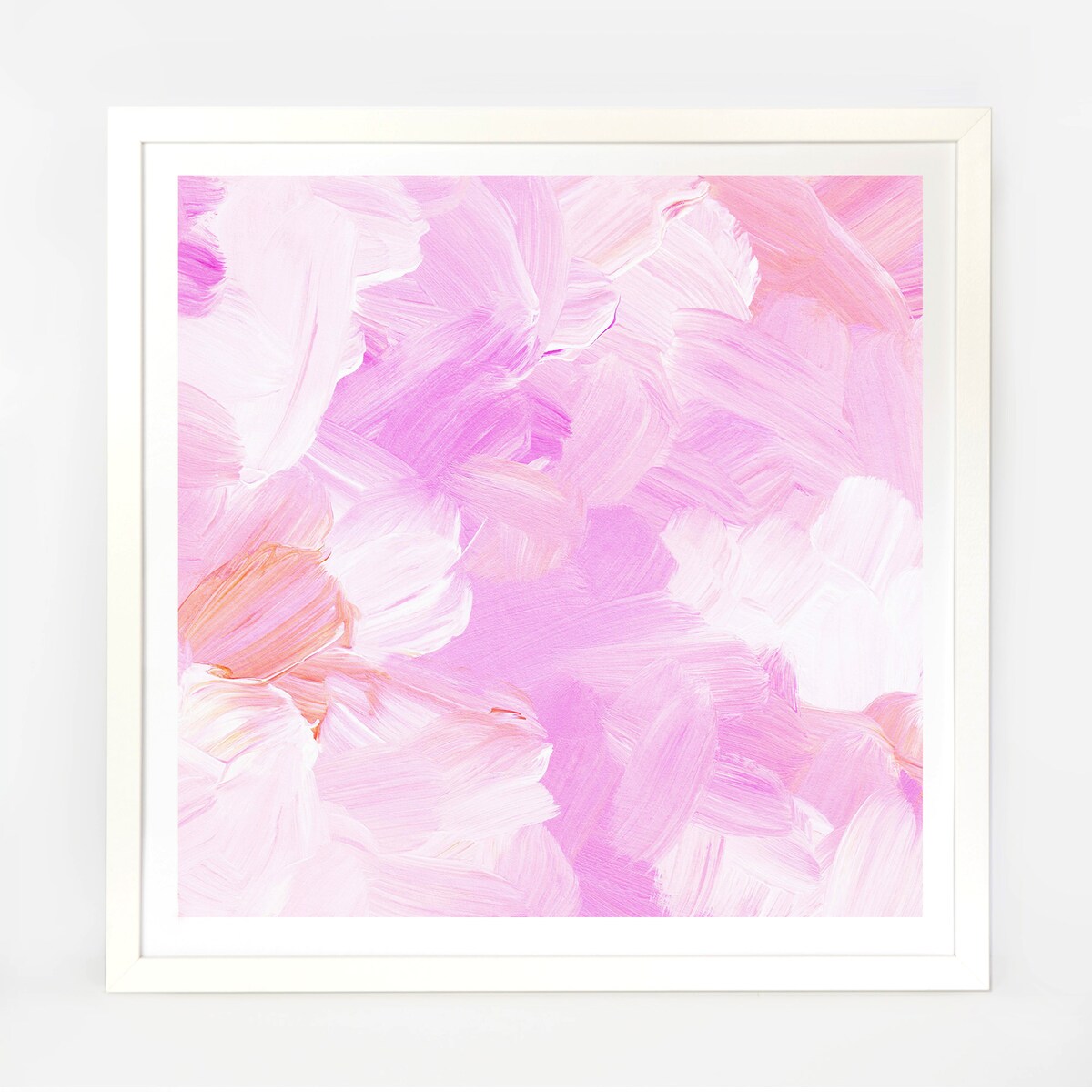 Ramka na zdjęcia 50x50 cm biała rama MDF z plexi do powieszenia pion poziom klasyczna kwadratowa ramka FRAMAI®