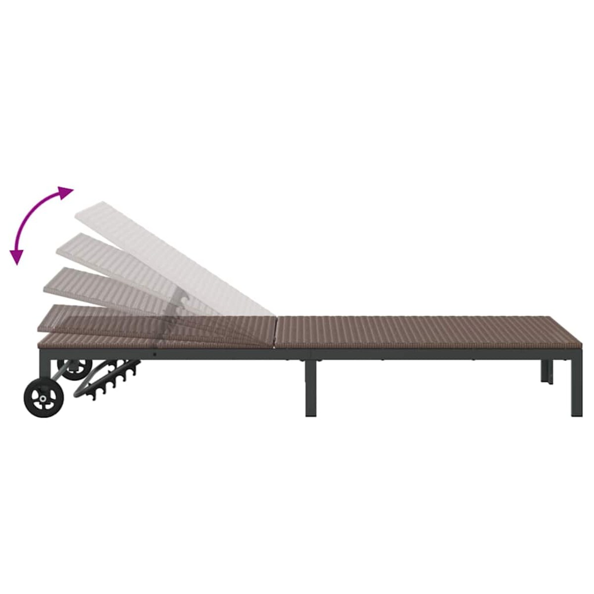 vidaXL Leżak 1-osoba Brązowy 60 x 200 x 27cm polirattan