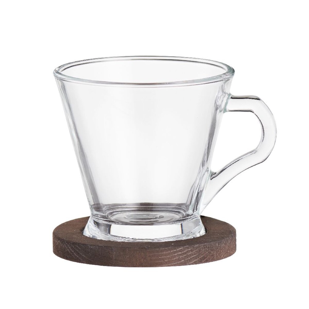 VILLA ITALIA Filiżanka szklana z podstawką Zestaw prezentowy BRUNA