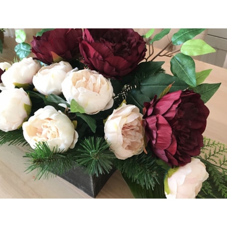 SZTUCZNA PIWONIA CZERWONA główka kwiat na stroik