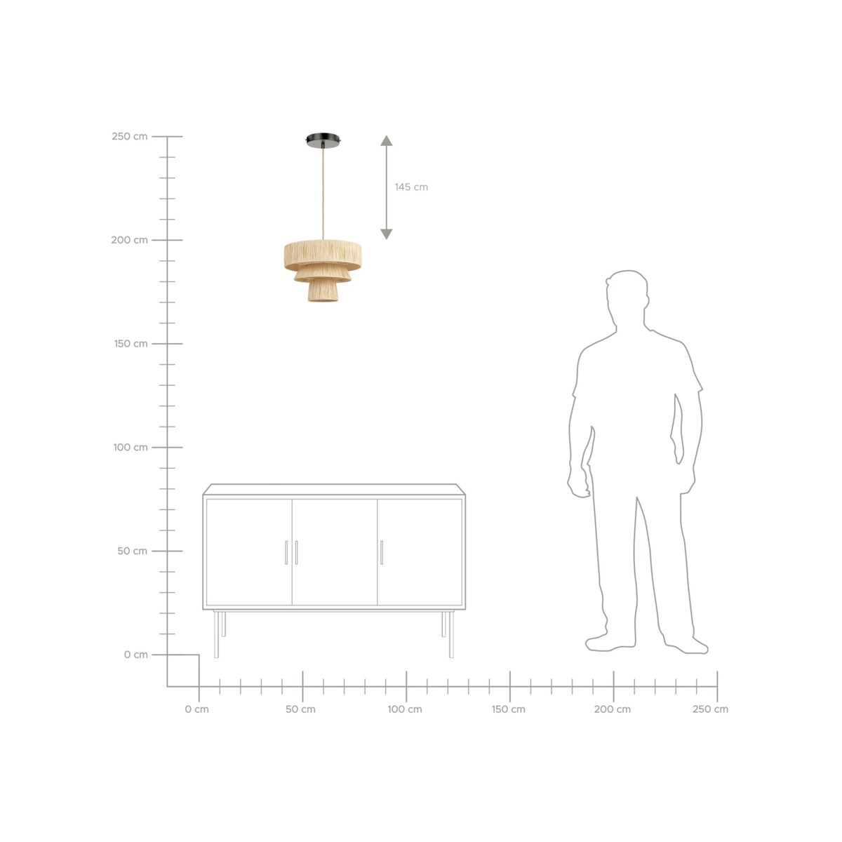 Lampa wisząca papierowa naturalna CHAMBO