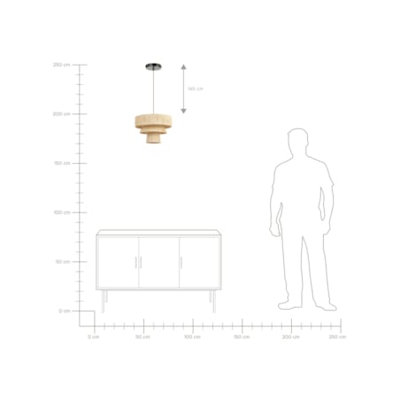 Lampa wisząca papierowa naturalna CHAMBO
