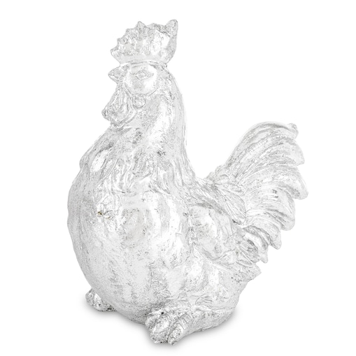 Dekoracja - kogut 19x10x16 cm srebrny POLLAME-2
