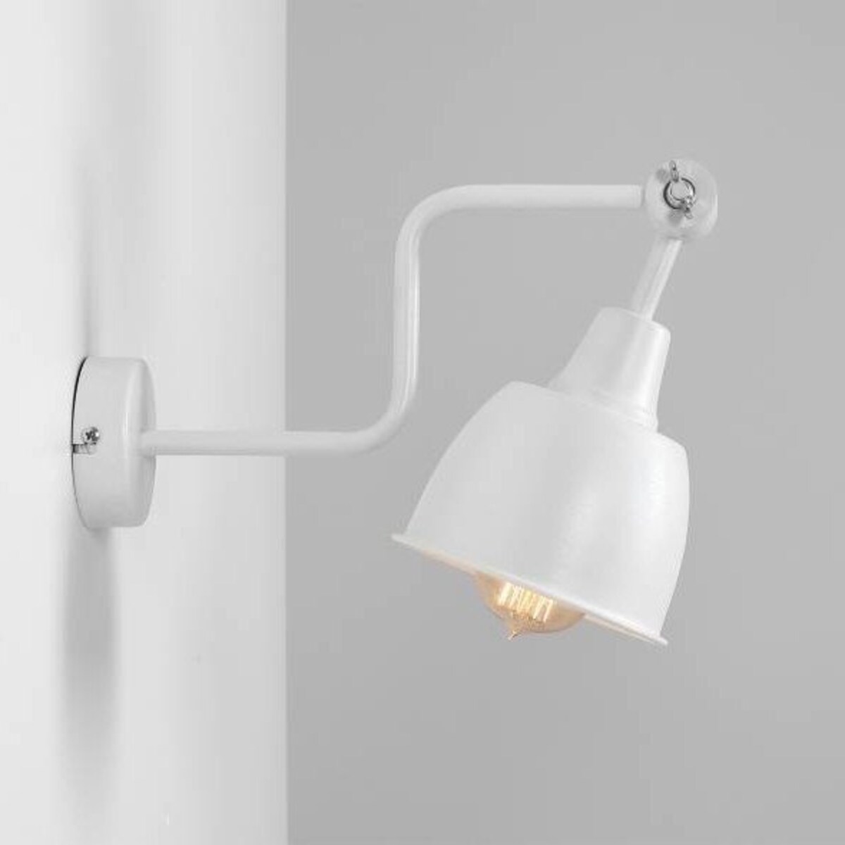 Loftowa lampa ścienna 991C2 Aldex regulowany kinkiet industrialny biały