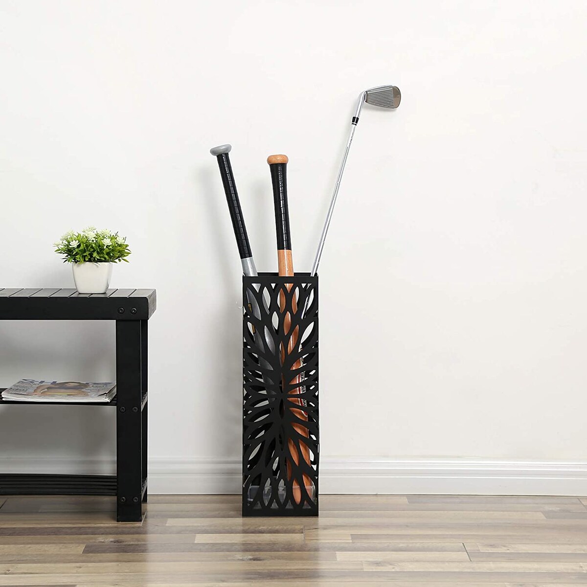 Parasolnik Metalowy 15,5X15,5X49 Cm Czarny