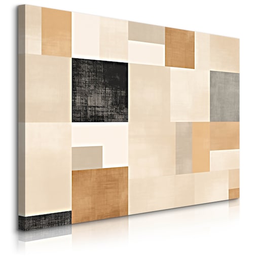 Obraz Do Sypialni Abstrakcja Wzór Geometryczny Styl Boho Kwadraty 120x80cm