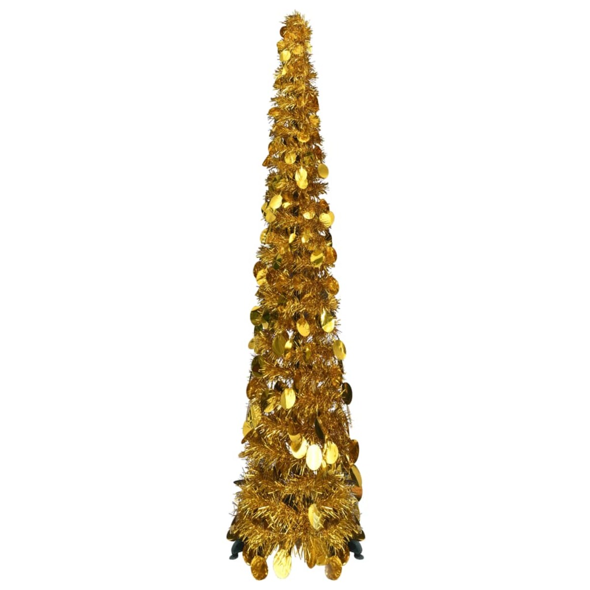 vidaXL Składana, sztuczna choinka, złota, 120 cm, PET