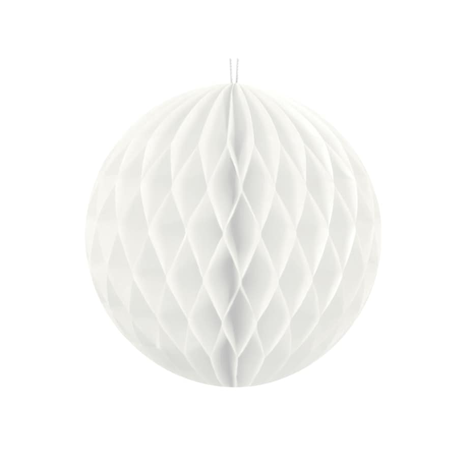 Kula bibułowa, biały, 10cm