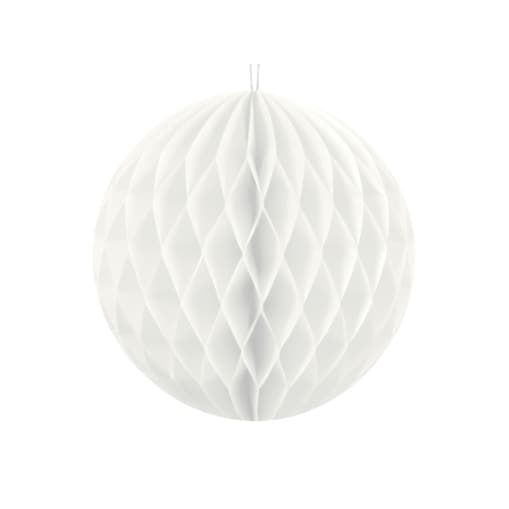 Kula bibułowa, biały, 10cm