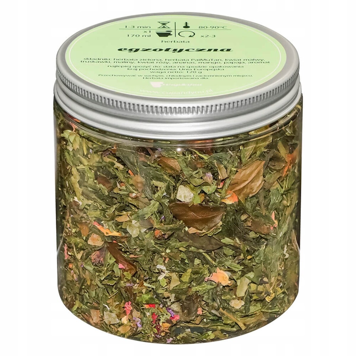 Herbata zielona sypana EGZOTYCZNA o słodko-owocowym smaku PREMIUM Cup&You - herbata liściasta sypana mieszanka napar susz - gotowa na prezent upominek