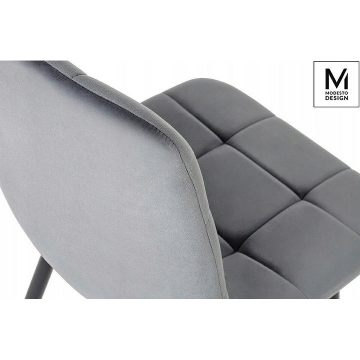 Krzesło do salonu CARLO J-06.GREY pikowane obicie szare