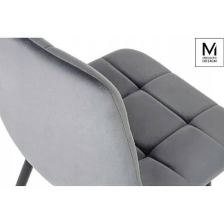 Krzesło do salonu CARLO J-06.GREY pikowane obicie szare