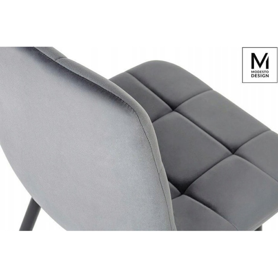 Krzesło do salonu CARLO J-06.GREY pikowane obicie szare