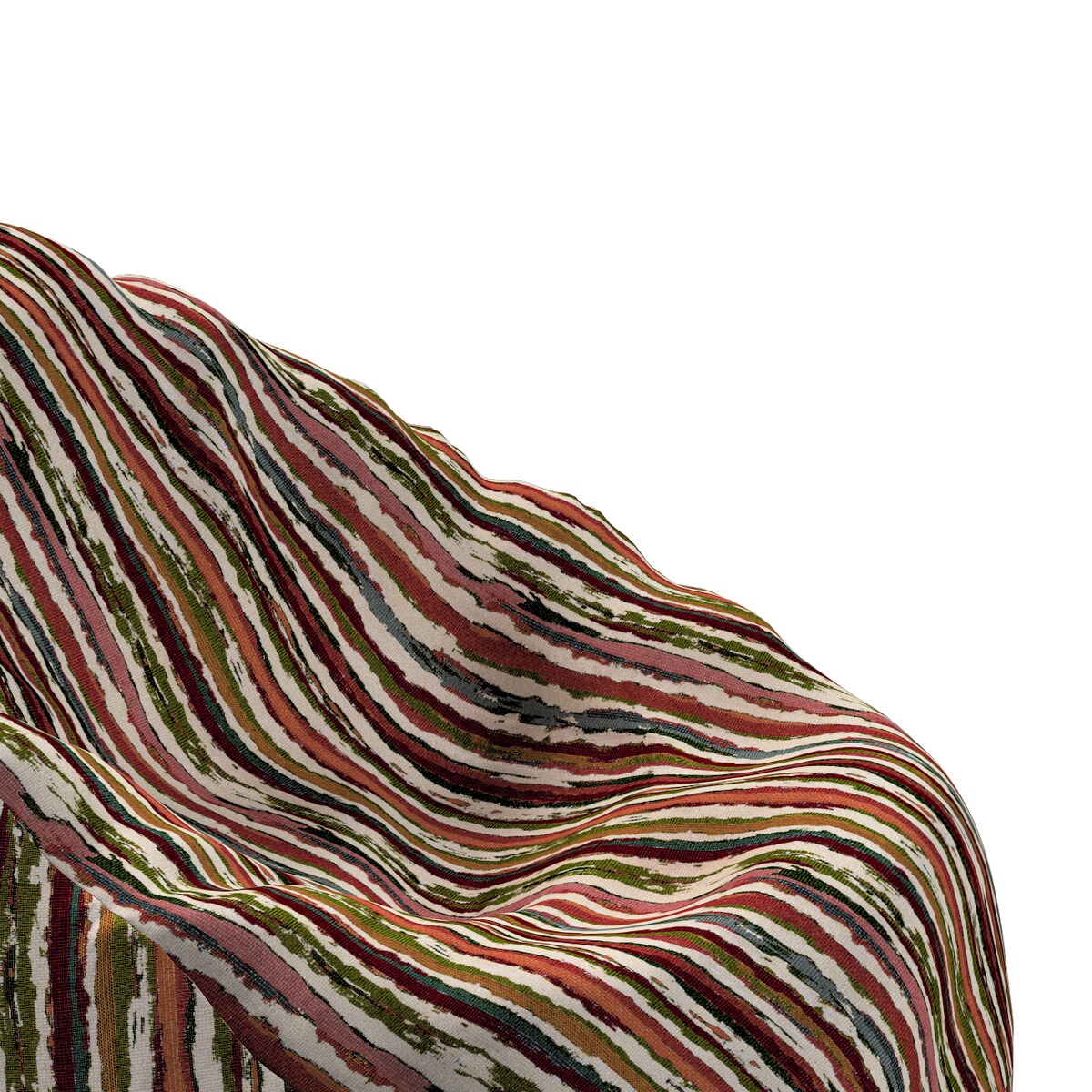 Worek do siedzenia, czerwono-zielone pasy na kremowym tle, Ø80 x 115 cm, Cosy Home