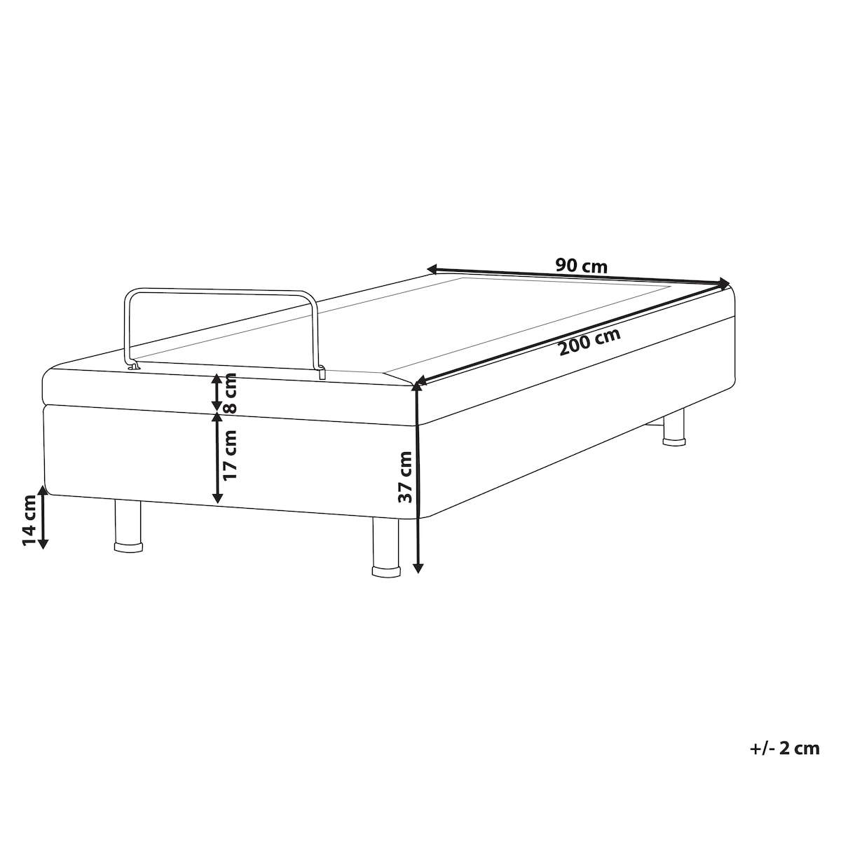 Łóżko regulowane bez zagłówka CASTELLAN 90 x 200 cm Jasnobeżowy