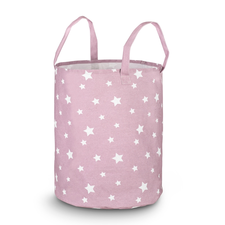 Kosz na zabawki akcesoria Nukido różowy w gwiazdki