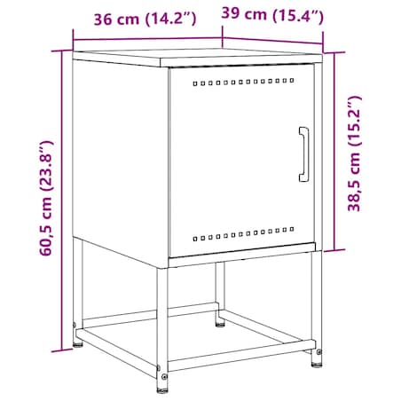 vidaXL Szafki nocne, 2 szt., różowe, 36x39x60,5 cm, stal