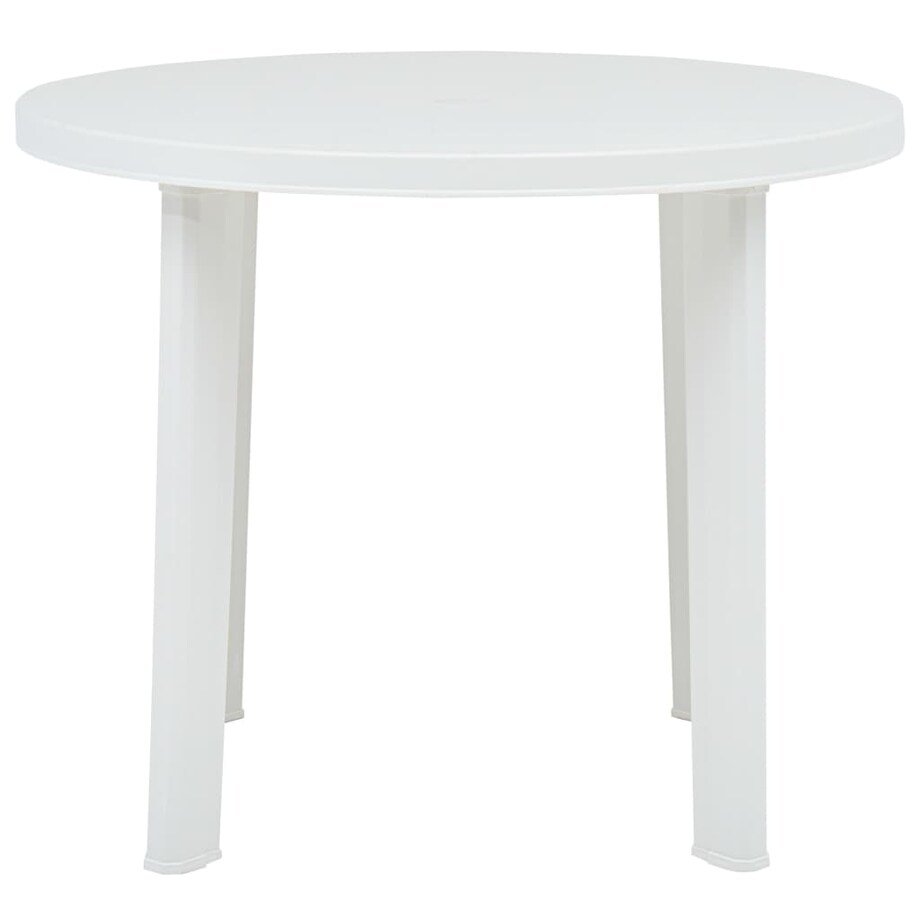 vidaXL Stolik ogrodowy, biały, 89 cm, plastikowy