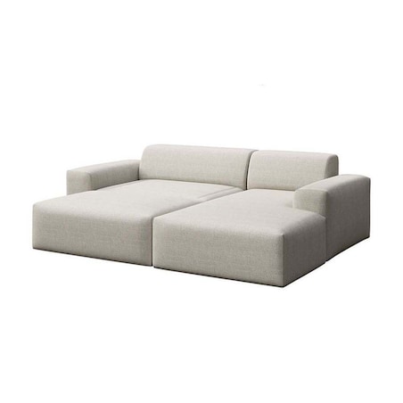 Villet Sofa narożna prawa z funkcją spania i pojemnikiem jasno beżowa
