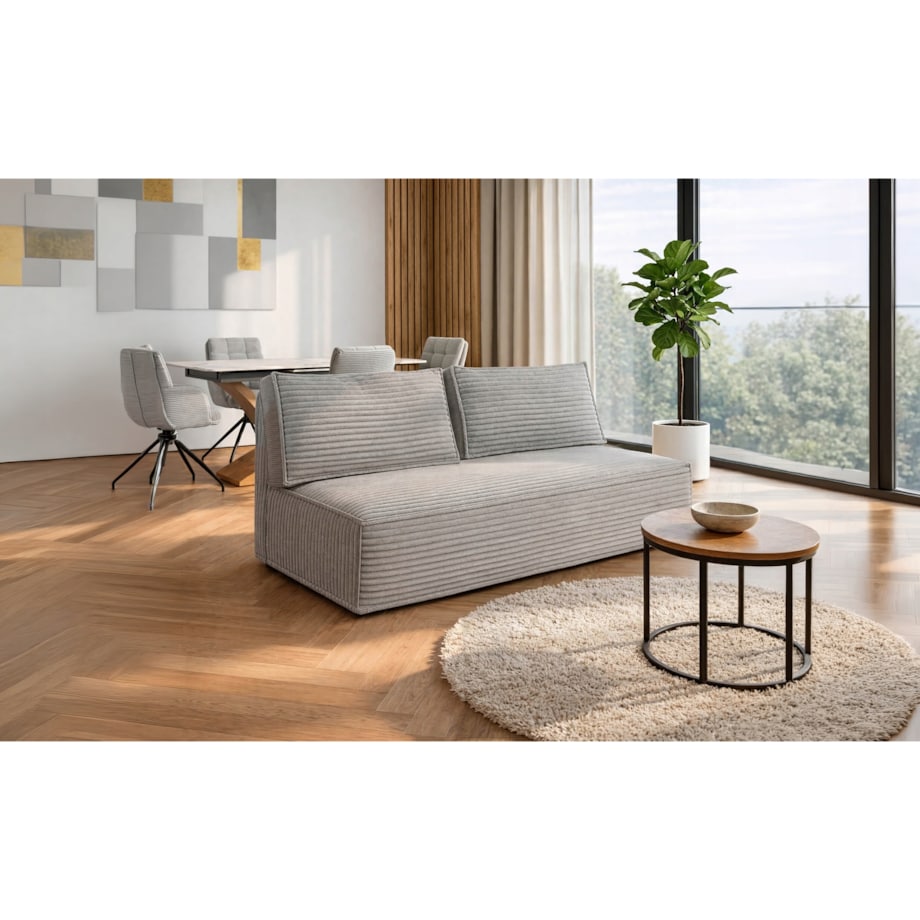 Kanapa Rozkładana z Funkcją Spania Sofa Dwuosobowa Do Salon Szara MAVIA