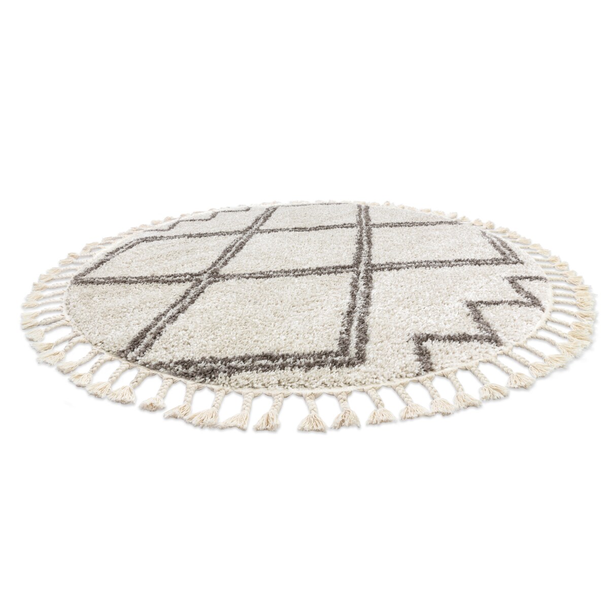 Dywan BERBER ASILA koło krem / brąz koło 160 cm