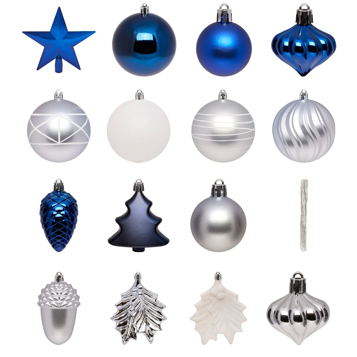 Komplet bombek i ozdób świątecznych, 60 sztuk