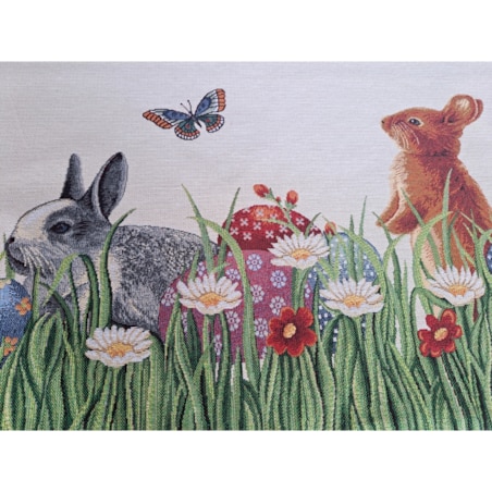 Obrus Wielkanocny 140X220 Cm Na Stół Ozdobny Dekoracyjny Zające
