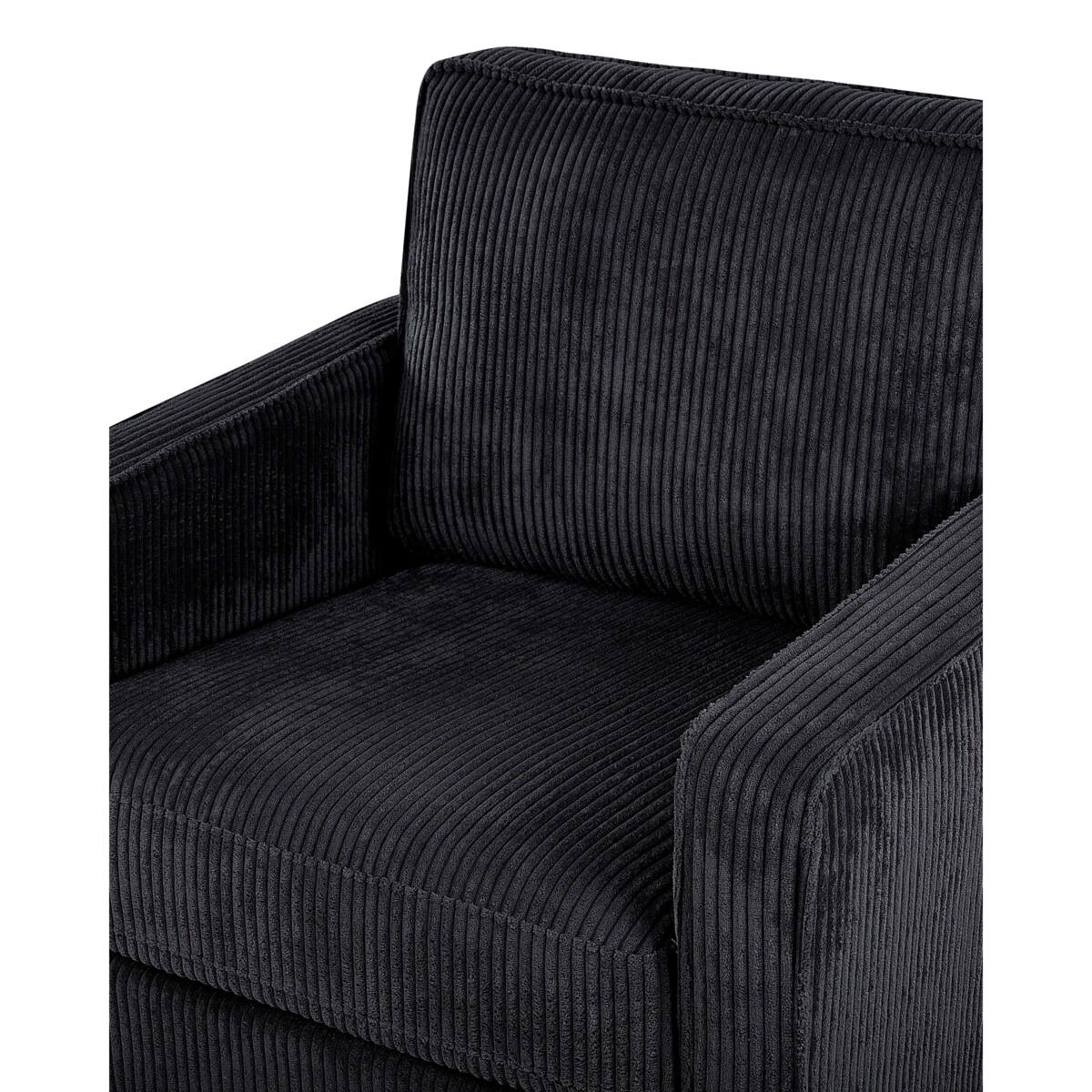 Fotel sztruksowy czarny VIND