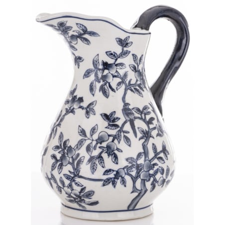 Dzbanek porcelanowy dekoracyjny 26x17x22 i 9x34x34 cm MODELLO BLU z misą