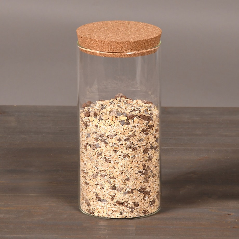 Szklany pojemnik kuchenny 1200 ml z korkowym zamknięciem 20x10x10 cm KAIA-3