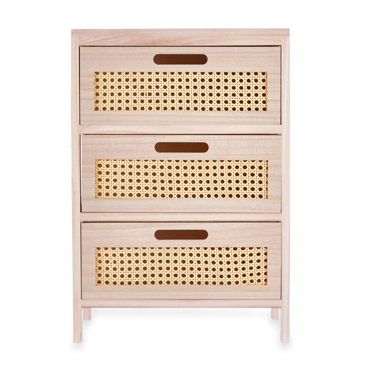 Wąska komoda z 3-szufladami, plecionka wiedeńska, 29 x 40 x 58 cm