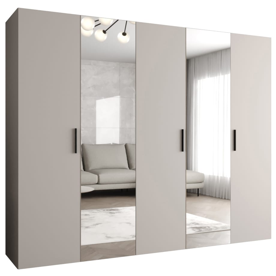 Szafa uchylna otwierana BARI 2 250 wys. 202 cm Kaszmir + u. Czarny