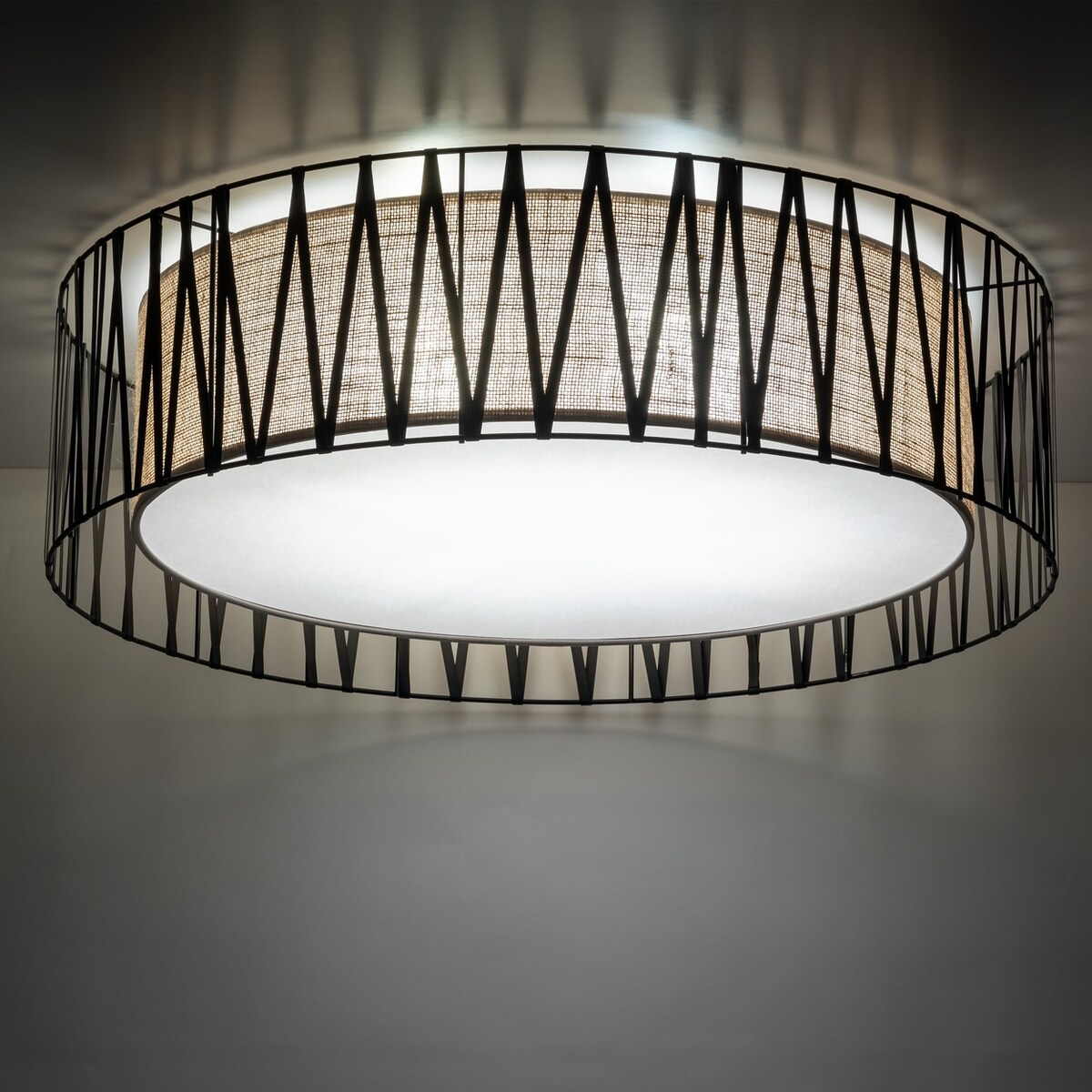 Plafon Sufitowa 72Cm 4Xe27 Harmony Nature Tk Lighting Boho Juta Pleciony