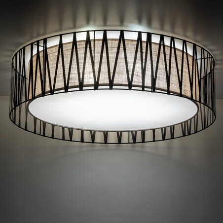 Plafon Sufitowa 72Cm 4Xe27 Harmony Nature Tk Lighting Boho Juta Pleciony