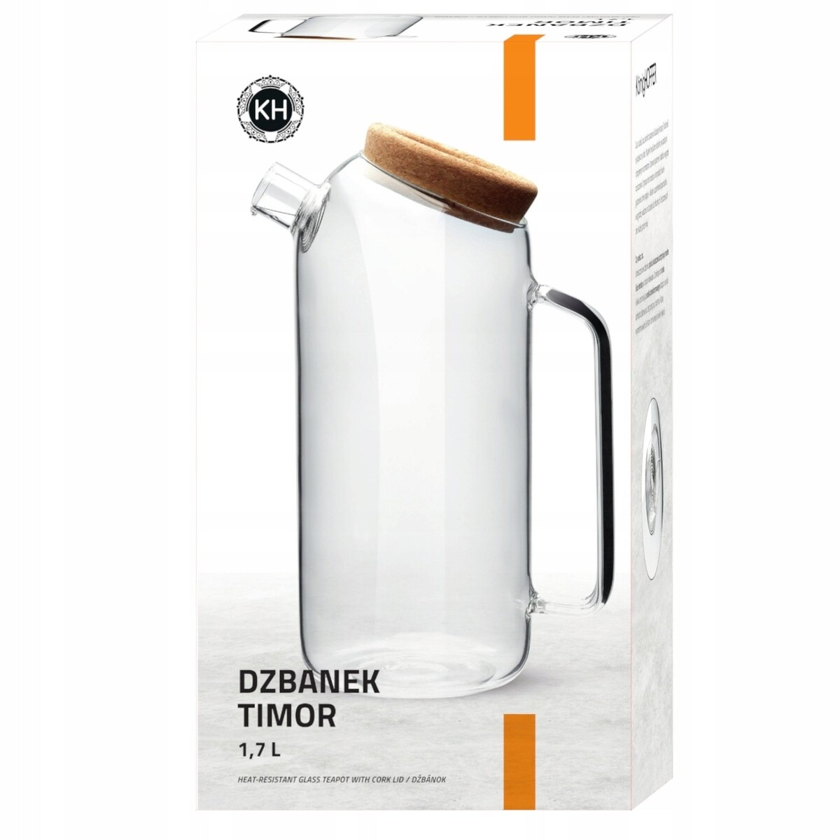 DZBANEK SZKLANY do HERBATY zioła pojemnik na wodę kompot sok 1,7 L prezent