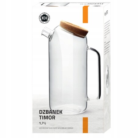 DZBANEK SZKLANY do HERBATY zioła pojemnik na wodę kompot sok 1,7 L prezent