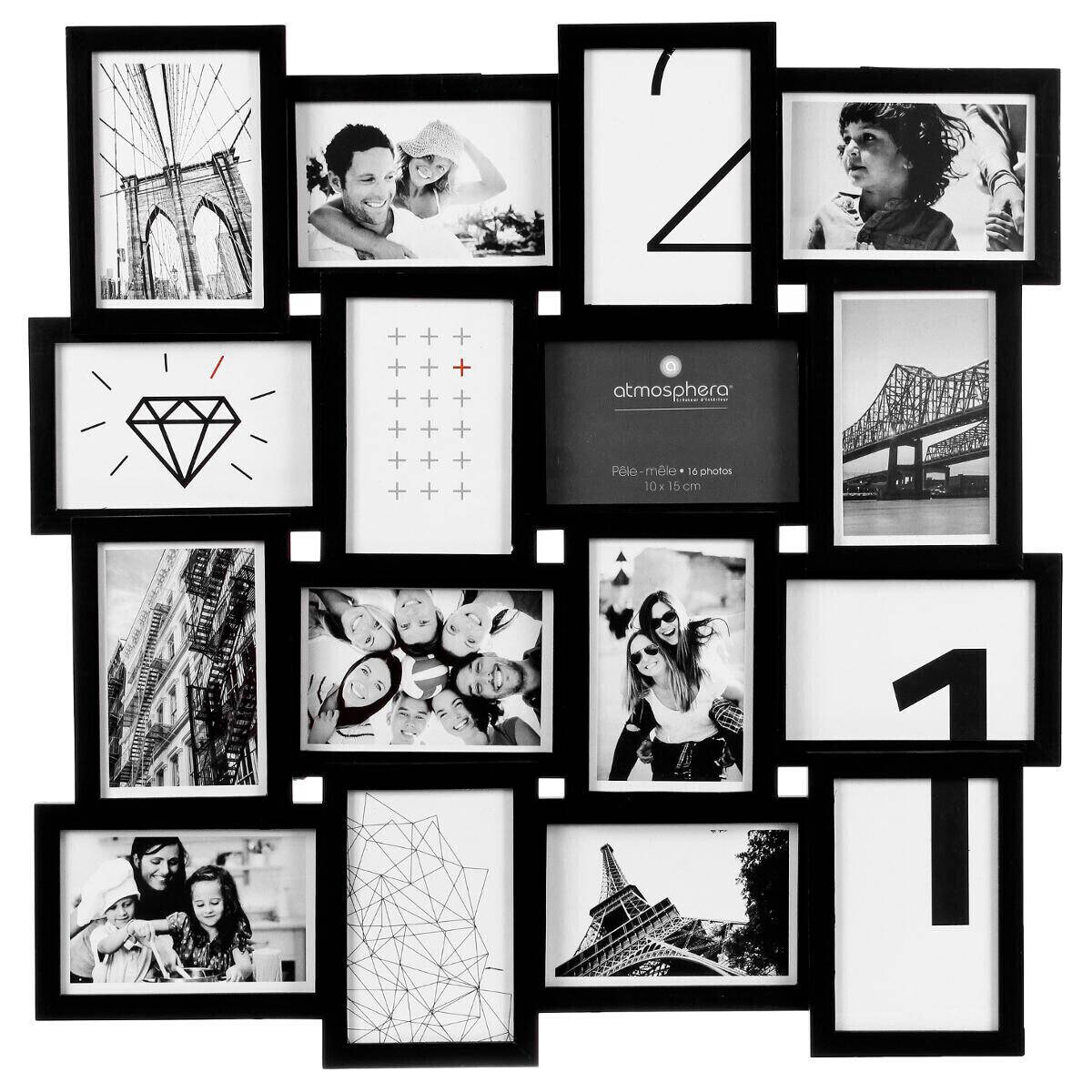 Ramki na zdjęcia, kolaż, 16 elementów, Atmosphera