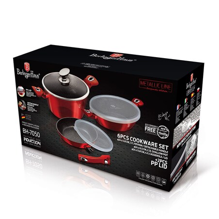 Komplet garnków 6-ele 24cm BERLINGER HAUS Metallic Burgundy