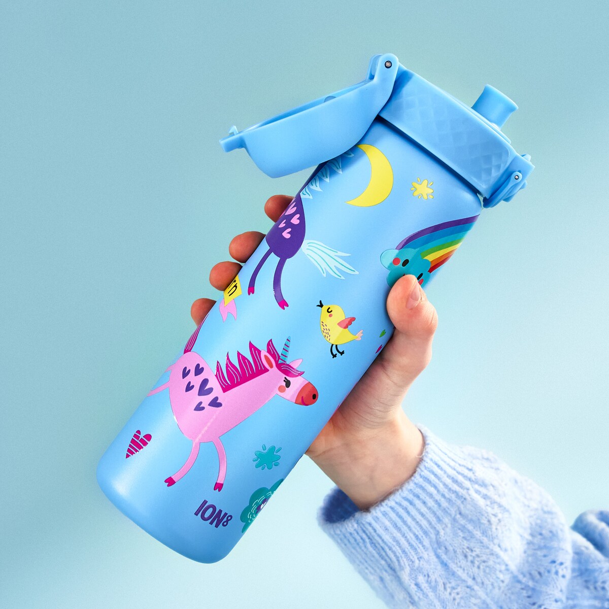 Butelka ION8 Single Wall I8SS600PBUNIC Unicorns (Alaskan Blue)
