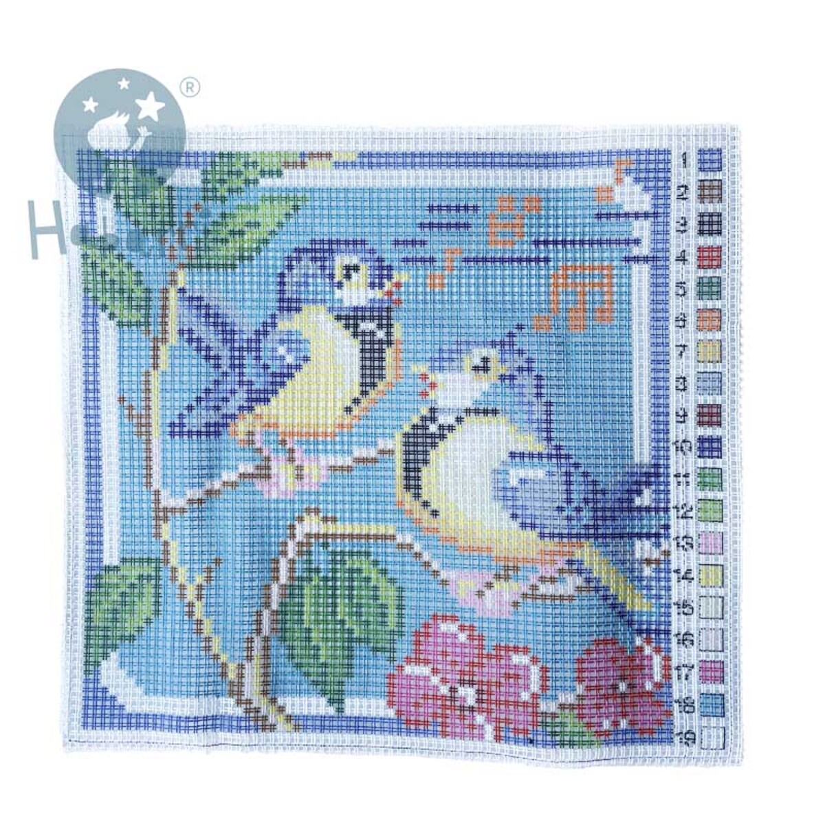 Haft krzyżykowy - Poduszka Ptaszki