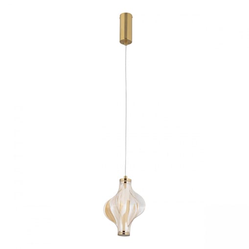 Lampa wisząca LED 8W ELVA Brass bursztynowa TK Lighting – regulowana, ciepłe światło 3000K, 1032 lm