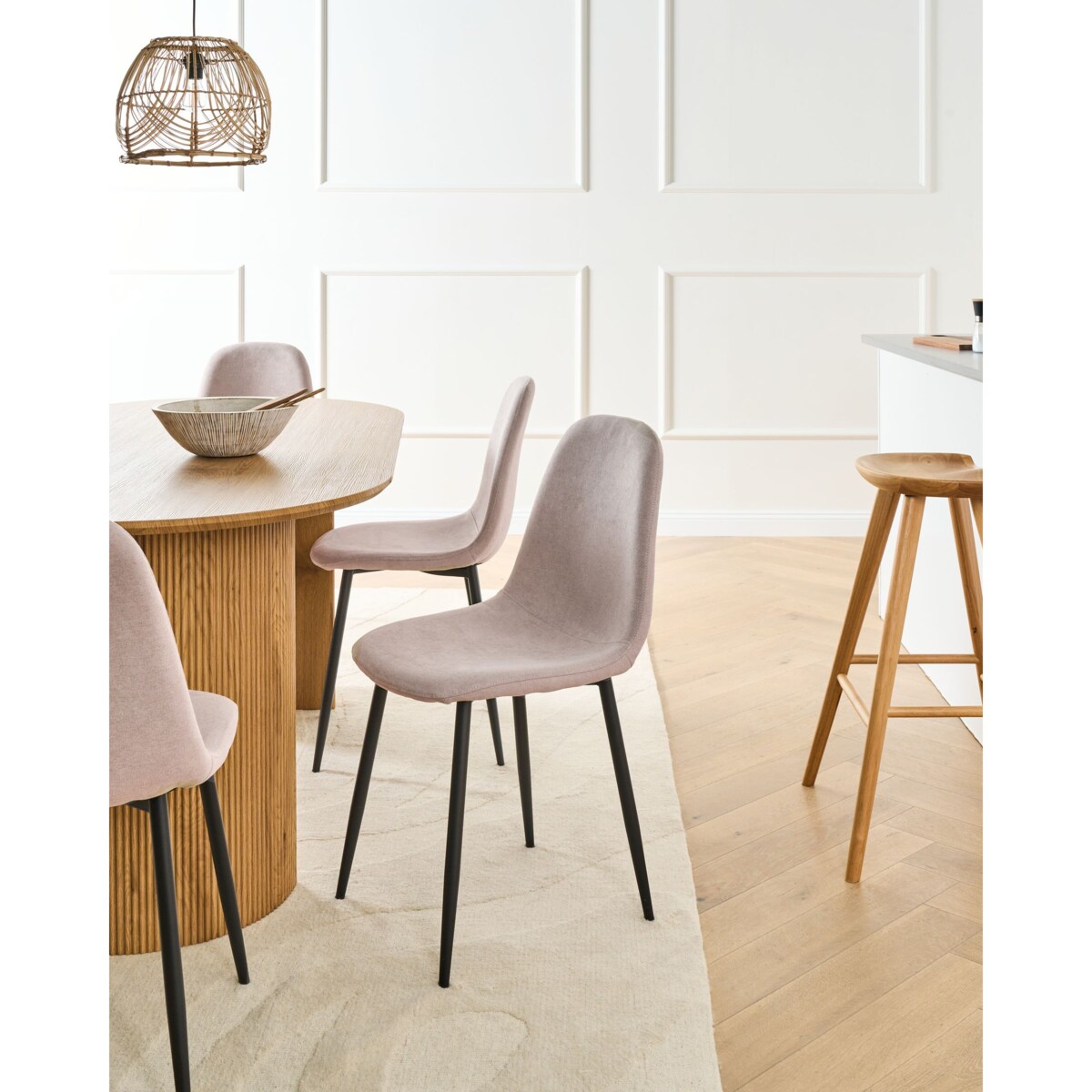 Zestaw 4 krzeseł do jadalni CRANDALL Beżowy