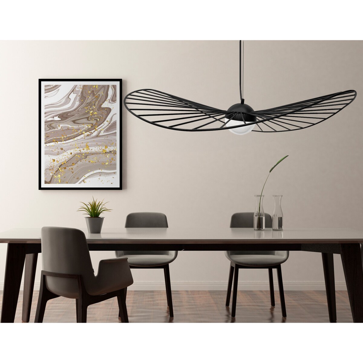 Lampa Wisząca Nowoczesna Ażurowa Led 80Cm Modern
