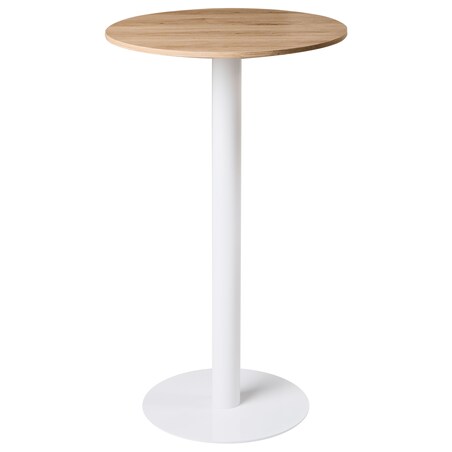 Stół barowy MORELLA Jasny brąz/ biały 60 cm 60 cm