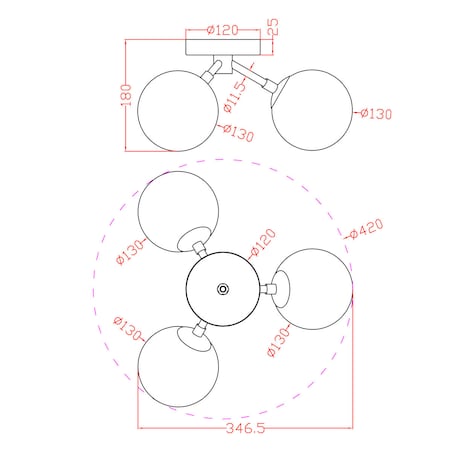 Plafon Dorado 3xG9 złoty LP-002/3C